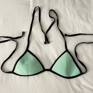 triangl teal bikini top
